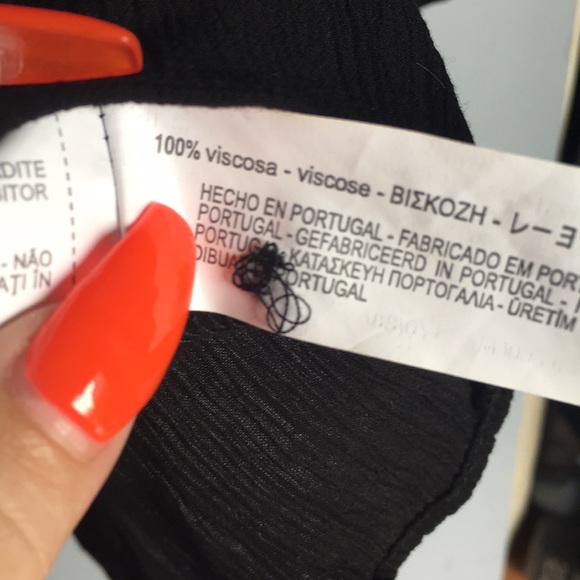 ZARA Woman Black Flowy Sheer Blouse - Picture 3 of 5